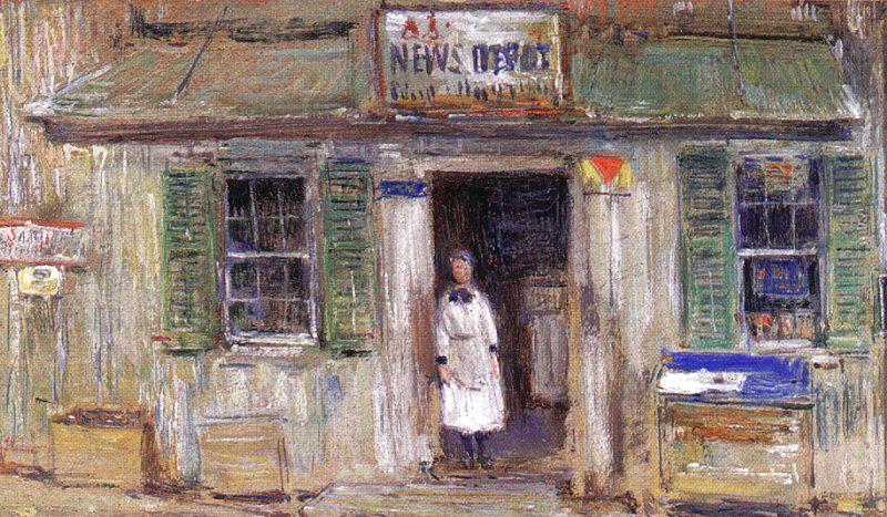 Childe Hassam News Depot at Cos Cob china oil painting image
